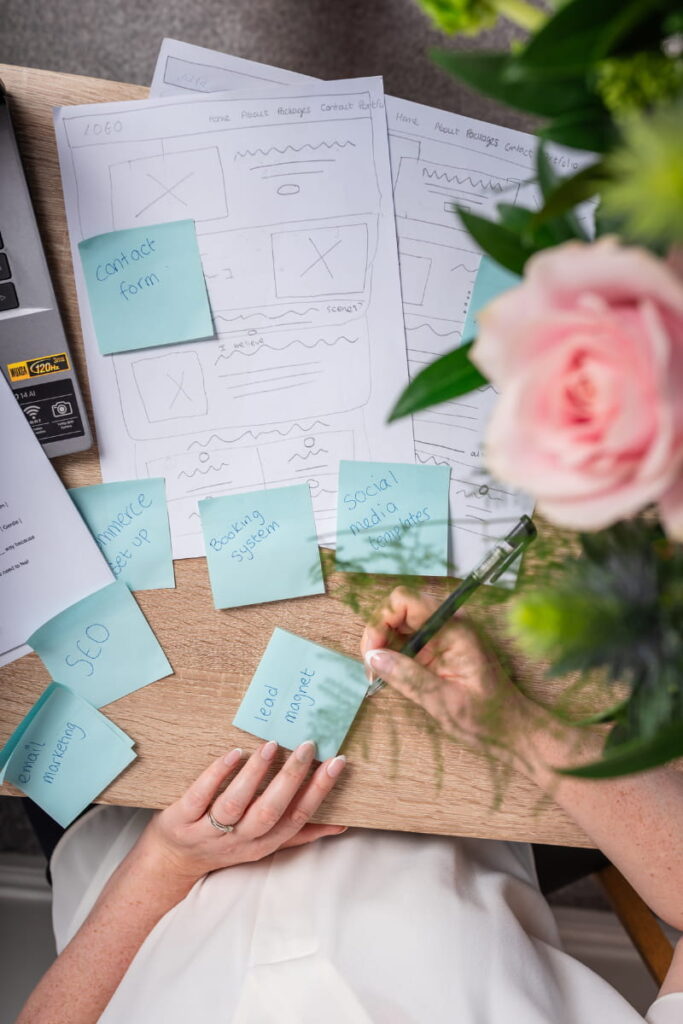 Louise, web designer Galway, planning out website audit.